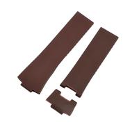 JVEIWAD 25 * 12mm Schwarz Braun Blau Wasserdicht Natur Silikon Gummi Armband Uhr Band Gürtel Kompatibel Mit Ulysse Nardin Strap + werkzeug(Brown,Black Link,Gold Buckle)