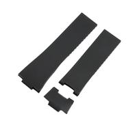 JVEIWAD 25 * 12mm Schwarz Braun Blau Wasserdicht Natur Silikon Gummi Armband Uhr Band Gürtel Kompatibel Mit Ulysse Nardin Strap + werkzeug(Black,Black Link,Gold Buckle)