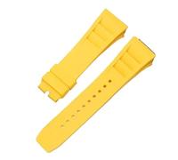 JVEIWAD 25 mm - 20 weiches Gummiarmband, kompatibel mit Richard Mille RM011-Serie, Armband im Schraubstil, Herren-Uhrenarmband-Zubehör(Yellow-No buckle)