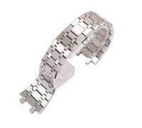 JVEIWAD 26 mm silbernes 316L-Edelstahlarmband, kompatibel mit AP 15400 Audemars Piguet Royal Oak-Armband, wasserdichtes Herren-Uhrenarmband