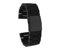 JVEIWAD 28 mm Silikon-Edelstahl-Armband, kompatibel mit Diesel-Uhrenarmband DZ7396, DZ7370, DZ4289, DZ7070, DZ7395, Herren-Gummiarmband(Black black)