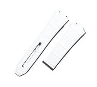 JVEIWAD 31 x 19 mm Bambus-Leder-Armband aus schwarzem Gummi, kompatibel mit Armband 22 Schnalle, Armbandzubehör, Schraubendreher(Black Leather,Gold Buckle)