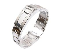 JVEIWAD 904 Edelstahl-Uhrenarmband, kompatibel mit Rolex SUBMARINER DAYTONA SUP GMT Herrenuhrarmband, Metallarmband, 20 21 mm(Bright silver,20mm)