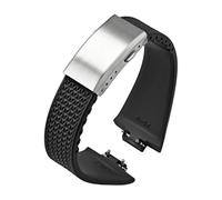 JVEIWAD Armband aus Fluorkautschuk, kompatibel mit Tissot PRX Series Super Player 35 mm 40 mm FKM Damen Herren Uhrenarmband mit Schnellverschluss und Faltschließe 11 mm 12 mm(Black,11mm)