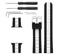 JVEIWAD Armband kompatibel mit Swatch X Blancpain Five Oceans, hochfestes Sport-Silikon-Uhrenarmband, kompatibel mit Fifty Fathoms Herren Damen 22 mm(Black white)