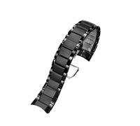 JVEIWAD Armband mit Keramikgehäuse, kompatibel mit Armani-Uhr AR1451 AR1452 AR1400 AR1410 AR1421 AR1440, schwarzes Herrenarmband, Zubehör(AR-1452 strap)