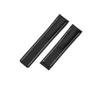 JVEIWAD Echtleder-Armband, kompatibel mit Breitling-Uhrenarmband, NAVITIMER WORLD Avenger Superocean, 22 mm, 24, Herrenarmband(Black,22MM_SILVER BUCKLE)