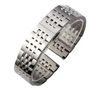 JVEIWAD Edelstahlarmband mit sieben Perlen, kompatibel Locle SeriesT41, Ersatzarmband for Uhren Ellenbogen 12-24 mm(Silver,21mm)