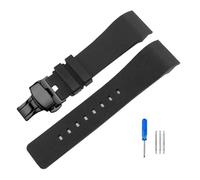 JVEIWAD Ersatz-Uhrenarmband aus Silikonkautschuk, kompatibel mit Cartier Santos 100 Series, Herren- und Damenarmband, 20 mm, 23, schwarz-blaues Uhrenarmband(Black black-b,20mm)
