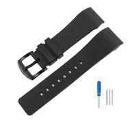JVEIWAD Ersatz-Uhrenarmband aus Silikonkautschuk, kompatibel mit Cartier Santos 100 Series, Herren- und Damenarmband, 20 mm, 23, schwarz-blaues Uhrenarmband(Black black-a,23mm)