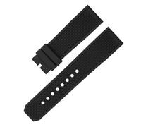 JVEIWAD FluoroRubber Silikon Uhrenarmband Wasserdicht Ersatz Kompatibel mit Cartier Armband CALIBRE W7100055/WGCA0010 WSCA0006 23mm 24mm(Black no clasp,23mm)