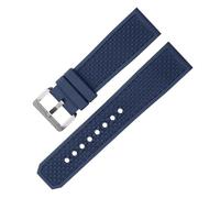 JVEIWAD FluoroRubber Silikon Uhrenarmband Wasserdicht Ersatz Kompatibel mit Cartier Armband CALIBRE W7100055/WGCA0010 WSCA0006 23mm 24mm(Blue-silver clasp,24mm)
