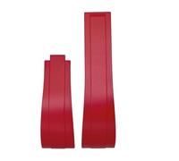 JVEIWAD Gummi-Armband kompatibel mit Rolex 18 mm 19 20 21 Daytona Submariner GMT Datejust Explorer Yacht Master Uhrenarmbänder(Red,18MM_BLACK BUCKLE)