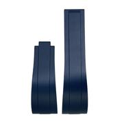 JVEIWAD Gummi-Armband kompatibel mit Rolex 18 mm 19 20 21 Daytona Submariner GMT Datejust Explorer Yacht Master Uhrenarmbänder(Blue,20MM_BLACK BUCKLE)