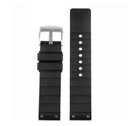 JVEIWAD Gummi-Uhrenarmband, kompatibel mit Cartier Santos100, Silikon-Uhrenarmband, Gummi, Herren und Damen, schwarzes Armband, Zubehör, 23 mm(Black Silver)