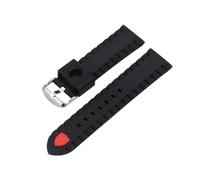 JVEIWAD Herrenuhrarmband Silikonarmband Kompatibel mit Ferrari 0830138 0830163 Serie Sportkautschukarmband for Männer 24 mm(Black red-silver)