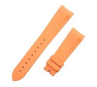 JVEIWAD Hochwertiges Fluorkautschuk-FKM-Gummiarmband mit gebogenem Ende, 22 mm, kompatibel Tudor-Armband Black Bay 1958 41 GMT Pelagos-Zubehör(Orange,Rose Buckle)