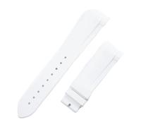 JVEIWAD Hochwertiges Fluorkautschuk-FKM-Gummiarmband mit gebogenem Ende, 22 mm, kompatibel Tudor-Armband Black Bay 1958 41 GMT Pelagos-Zubehör(White,Gold Buckle)