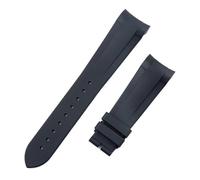 JVEIWAD Hochwertiges Fluorkautschuk-FKM-Gummiarmband mit gebogenem Ende, 22 mm, kompatibel Tudor-Armband Black Bay 1958 41 GMT Pelagos-Zubehör(Black,Gold Buckle)