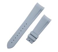 JVEIWAD Hochwertiges Fluorkautschuk-FKM-Gummiarmband mit gebogenem Ende, 22 mm, kompatibel Tudor-Armband Black Bay 1958 41 GMT Pelagos-Zubehör(Grey,Silver Buckle)