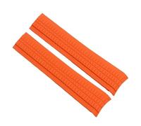 JVEIWAD Hochwertiges Uhrenarmband aus weichem Gummi, kompatibel mit Patek Philippe Silikon 5164A 5167A 5168A 21 mm Uhrenarmbändern Faltschließe(Orange-no buckle)