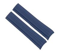 JVEIWAD Hochwertiges Uhrenarmband aus weichem Gummi, kompatibel mit Patek Philippe Silikon 5164A 5167A 5168A 21 mm Uhrenarmbändern Faltschließe(Blue-no buckle)