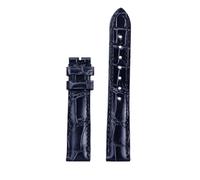 JVEIWAD Kompatibel mit 15 16 17 18 Hi-Q Krokodillederarmband Blau Schwarz Rot Armband Kompatibel mit der Jaeger-lecoultre REVERSO RENDEZ-VOUS MASTER CONTROL-Serie(Blue-NO BK,15mm)