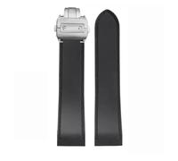 JVEIWAD Kompatibel mit Cartier Large Santos Sandoz 100 Silikonarmband Herren-Uhrenarmband aus Gummi, Zubehör, 23 mm, 25 Armband(Black-silver,25mm)