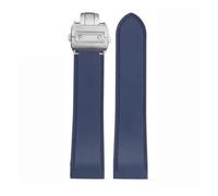 JVEIWAD Kompatibel mit Cartier Large Santos Sandoz 100 Silikonarmband Herren-Uhrenarmband aus Gummi, Zubehör, 23 mm, 25 Armband(Blue-silver,23mm)