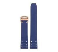 JVEIWAD Kompatibel mit Cartier Santos Strap Silikonarmband Gummiarmband for wasserdichtes Gummiband 21 mm Schwarz Blau Armband(Blue rose gold)