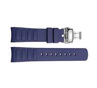 JVEIWAD Kompatibel mit Mido Multifort TV M049.526, wasserdichtes Gummi-Uhrenarmband, 22 mm, gebogene Schnittstelle, Silikon-Uhrenzubehör(Blue-silver-1)