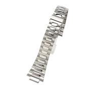 JVEIWAD Kompatibel mit Patek Philippe Nautilus Handuhrarmband Stahl 5711 5726 Präzisionsstahl-Uhrenkette for Männer erhabener Öffnung, 25-13 mm Armband