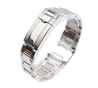 JVEIWAD Kompatibel mit Rolex SUBMARINER DAYTONA Herren Feinabstimmung Zugknopfverschluss Armband Uhrenzubehör Band 904L Edelstahl Uhrenarmband(Bright silver,20mm)