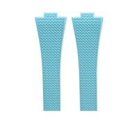 JVEIWAD Kompatibel mit Tissot PRX T137 FKM Uhr 11mm 12mm Herren Damen Armband Fluorkautschuk Schnellverschluss Faltschließe(LightBlue -NoBuckle,11mm)