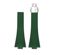 JVEIWAD Kompatibel mit Tissot PRX T137 FKM Uhr 11mm 12mm Herren Damen Armband Fluorkautschuk Schnellverschluss Faltschließe(Green-silver,12mm)
