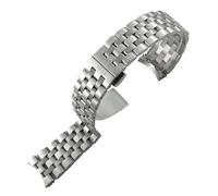 JVEIWAD Kompatibel mit Tissot T122 CARSON .407 .210 316L Edelstahl Massivmetall 15mm 20mm Uhrenarmband Silber Gold Armbänder(Silver,20mm)