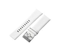 JVEIWAD Kompatibel mit Uhrenarmband aus Kuhleder, kompatibel Diesel Dz4323 1657 4318 Dz7312 Dz7257, 24 26 28 30 mm, Gürtel, Schwarz, Braun, Weiß(White-Steel Buckle,27mm)