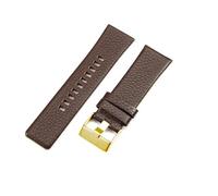 JVEIWAD Kompatibel mit Uhrenarmband aus Kuhleder, kompatibel Diesel Dz4323 1657 4318 Dz7312 Dz7257, 24 26 28 30 mm, Gürtel, Schwarz, Braun, Weiß(Brown-Golden Buckle,22mm)