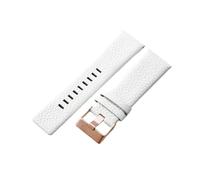 JVEIWAD Kompatibel mit Uhrenarmband aus Kuhleder, kompatibel Diesel Dz4323 1657 4318 Dz7312 Dz7257, 24 26 28 30 mm, Gürtel, Schwarz, Braun, Weiß(White-Rose Buckle,22mm)