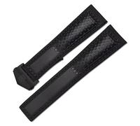 JVEIWAD Leder-Uhrenarmband, kompatibel mit Tag Heuer Carrera Diving Monaco F1-Serie, atmungsaktive Uhrenkette, Herrenarmband, 22 mm(Black black)