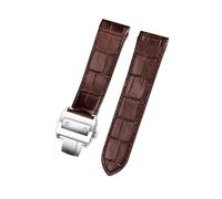 JVEIWAD Lederarmband, kompatibel mit Cartier Santos-Armband, Santos 100, Faltschließe for Herren und Damen, 20 mm, 23(Brown silver Buckle,20mm)