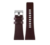 JVEIWAD Lederarmband kompatibel mit Diesel DZ7406 DZ7408 DZ4280 DZ4343 Uhrenarmband 22 mm 24 26 28 30 32 34 Herrenarmband(Brown silver clasp,24mm)