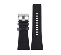 JVEIWAD Lederarmband kompatibel mit Diesel DZ7406 DZ7408 DZ4280 DZ4343 Uhrenarmband 22 mm 24 26 28 30 32 34 Herrenarmband(Black silver clasp,34mm)