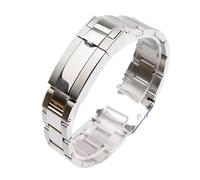 JVEIWAD Massives Edelstahl-Uhrenarmband, kompatibel mit Rolex Daytona Oyster 21 mm 20 Perpetual Submariner, NH35-Uhrenarmband(Bright silver,20mm)
