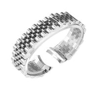 JVEIWAD Massives Edelstahl-Uhrenarmband, kompatibel mit Rolex for Jubilee-Uhrenarmband, Metallband gebogenem Ende, 20 mm, 21(Silvery-5,20mm)
