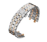 JVEIWAD Massives Edelstahlarmband 15400 15703 Kompatibel mit AP ROYAL OAK Audemars Piguet Royal Oak Uhrenarmband 26 mm 28 21 Herrenarmband(Silver Rose,28mm)