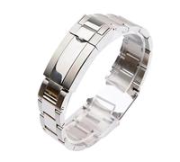 JVEIWAD Metall-Uhrenarmbänder kompatibel mit Rolex SUBMARINER DAYTONA Herren-Uhrenarmband Faltschließe, Edelstahl-Uhrenarmband, 20 mm, 21(Bright silver,21mm)