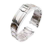 JVEIWAD Metallarmband for Oyster-Edelstahl-Uhrenarmband, kompatibel mit Rolex SUBMARINER DAYTONA GMT, Herren-Business-Uhrenarmband, 20 mm Riemen(Silver,21mm)