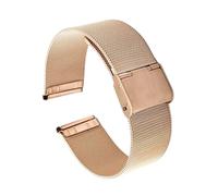 JVEIWAD Milanese Mesh Loop Strap 10/12/14/16/18/20/22/24 mm Herren Damen Universal Edelstahl Metallband Ersatzarmband Gürtel Gold(Rose Gold,12mm)