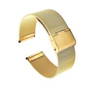 JVEIWAD Milanese Mesh Loop Strap 10/12/14/16/18/20/22/24 mm Herren Damen Universal Edelstahl Metallband Ersatzarmband Gürtel Gold(Gold,12mm)